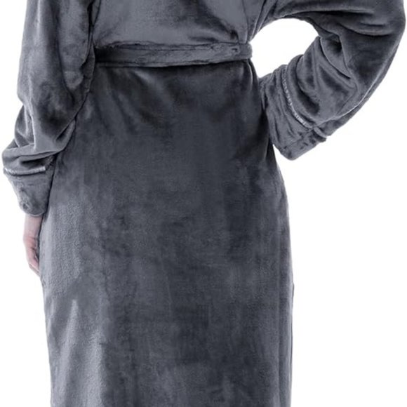 Fleece Robe For Women, Plush Warm Bathrobe Womens, Fluffy Soft Spa Long‎ Robe - Picture 6 of 7